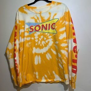 SONIC BLEACH DYED Yellow Long Sleeve Tee